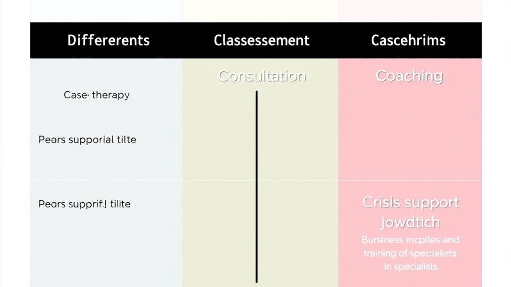 Różnice między terapią, konsultacją, coachingiem i wsparciem kryzysowym. Kwalifikacje i trening specjalistów Różnice między terapią, konsultacją, coachingiem i wsparciem kryzysowym. Kwalifikacje i trening specjalistów